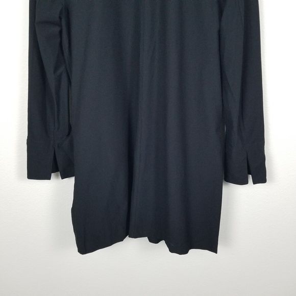 Eileen Fisher Black Viscose Blend Ponte Jersey Minimalist Longline Cardigan Sz M - Picture 12 of 14